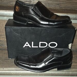 Aldo Men's Shiny Black Slip-On Loafers